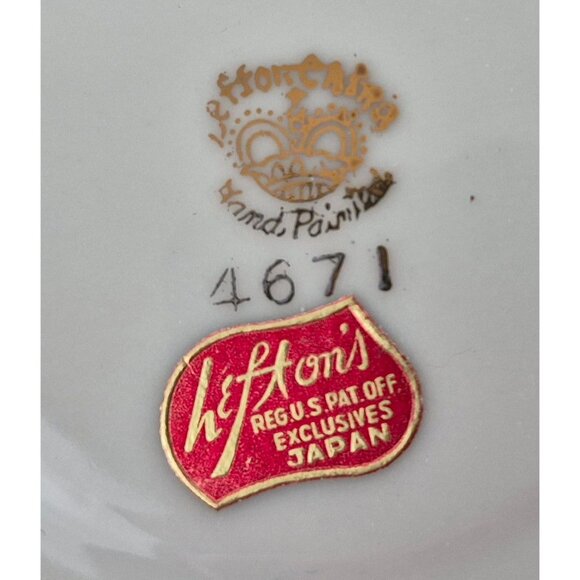 Lefton Teacup Saucer Set Japan Hand Painted Floral 4671 Gold Trim Vintage - Picture 10 of 10